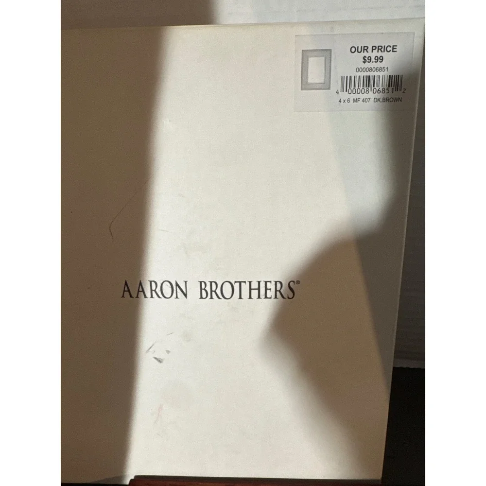 Aaron Brothers Dark Brown Wood Picture Frame 4x6 Tabletop Wall Mount NEW